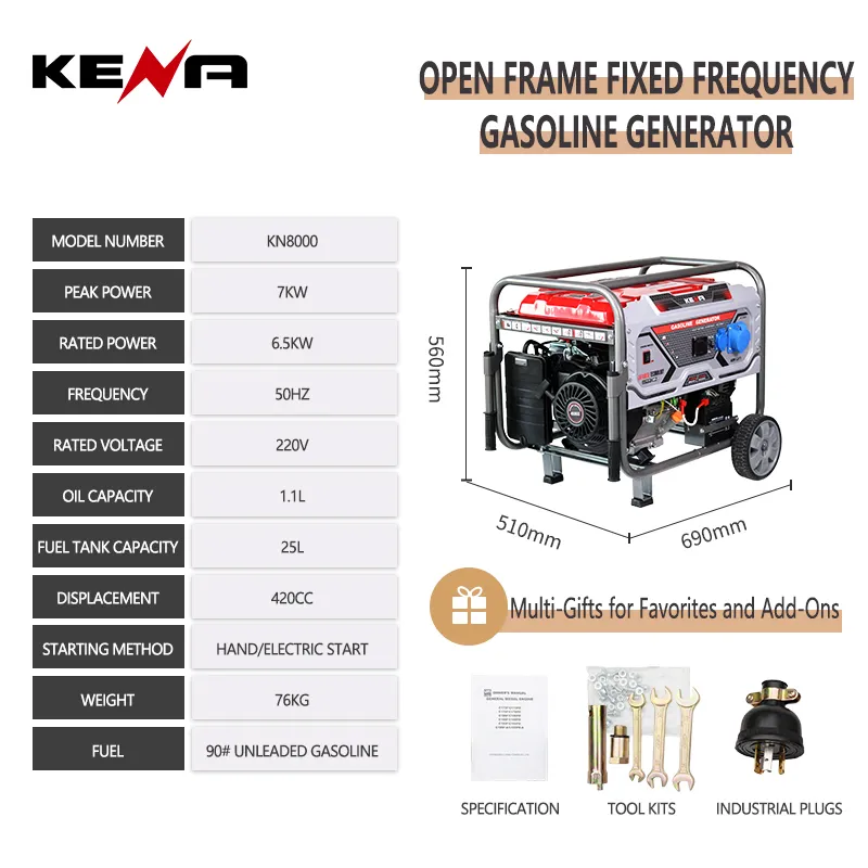 KN8000(высококачественный бензиновый генератор 3–9 кВт) (6)