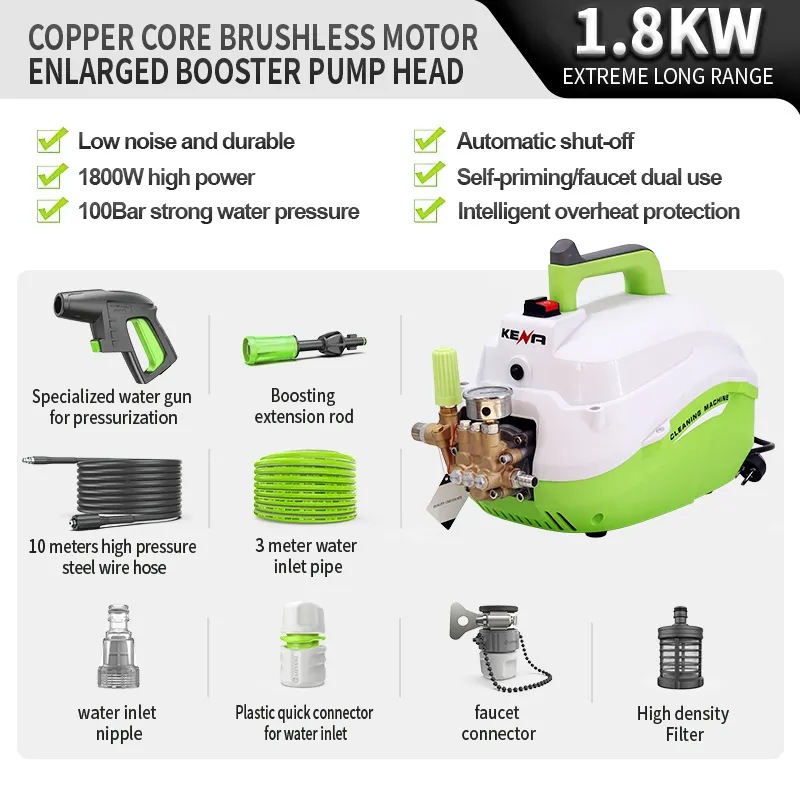 Бытовой портативный автоматический ручной аппарат высокого давления 220 В для наружного использования (7)