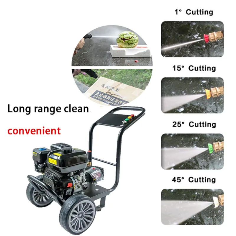 Передвижная бензиновая мойка высокого давления на тележке (6)