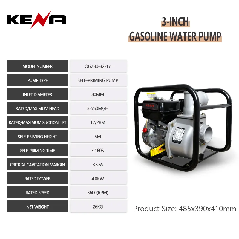 Портативный бензиновый водяной насос высокого напора с диаметром 3 дюйма для работ по добыче золота (7)