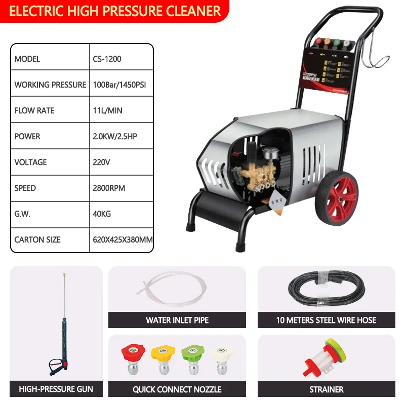 Профессиональная электрическая мойка высокого давления коммерческая струйная автомойка (4)